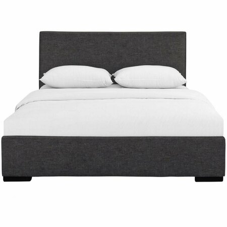 GFANCY FIXTURES 34.8 x 63.4 x 85.4 in. Gray Upholstered Queen Size Platform Bed GF3648273